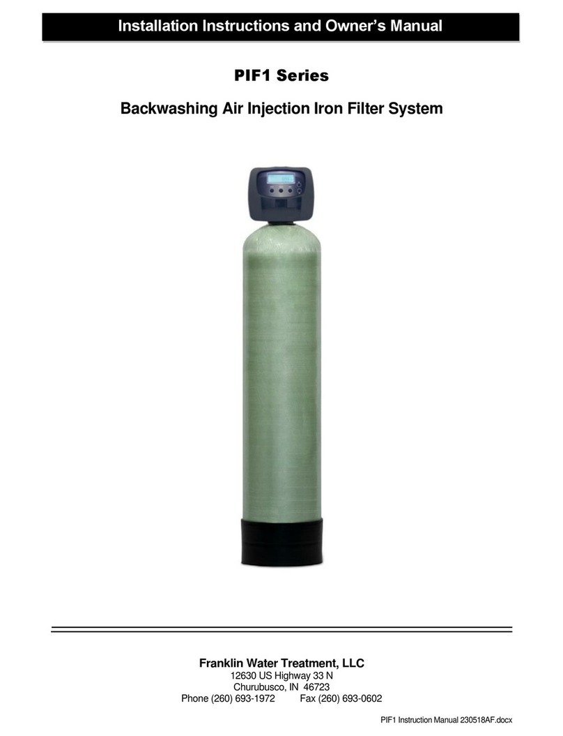Franklin Water Treatment PIF1-1054 Installation instructions and owner's manual Franklin Water Treatment PIF1-1054 Installation instructions and owner's manual