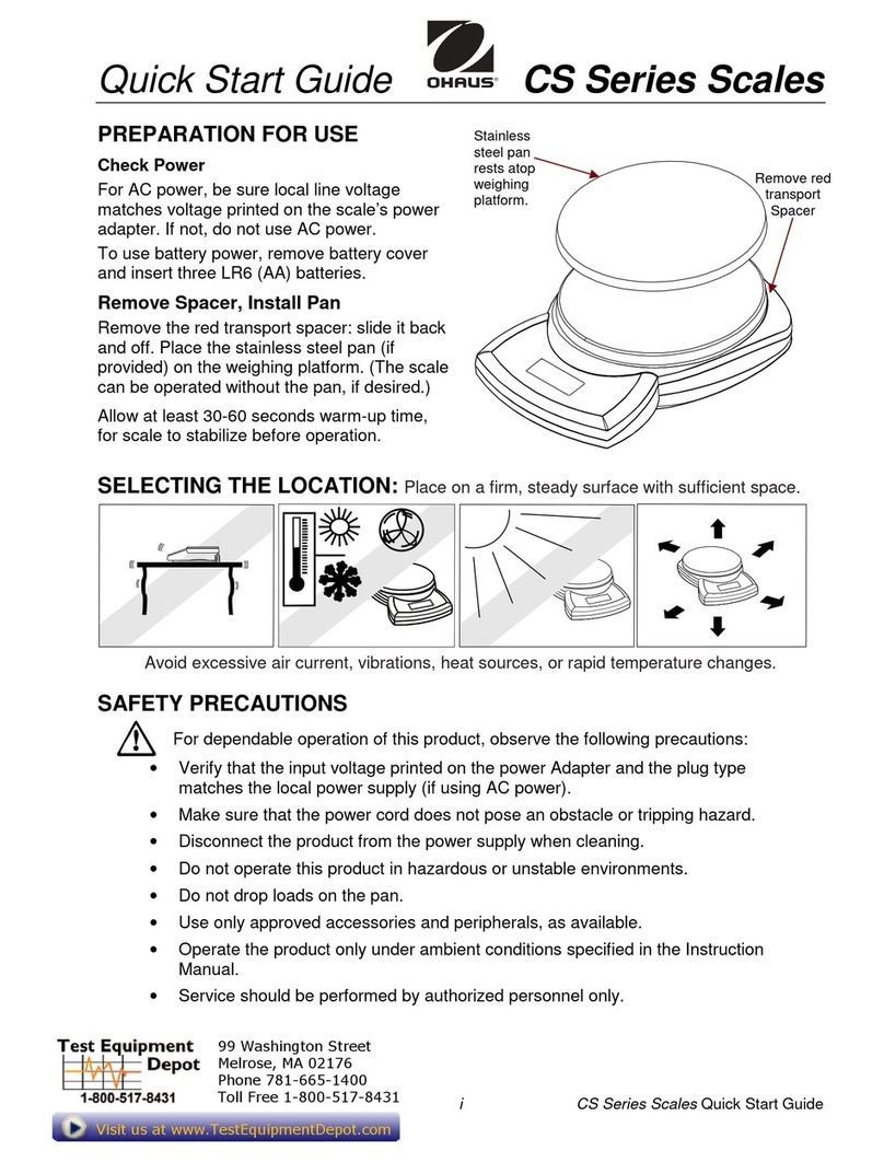 OHAUS CS Series quick start guide