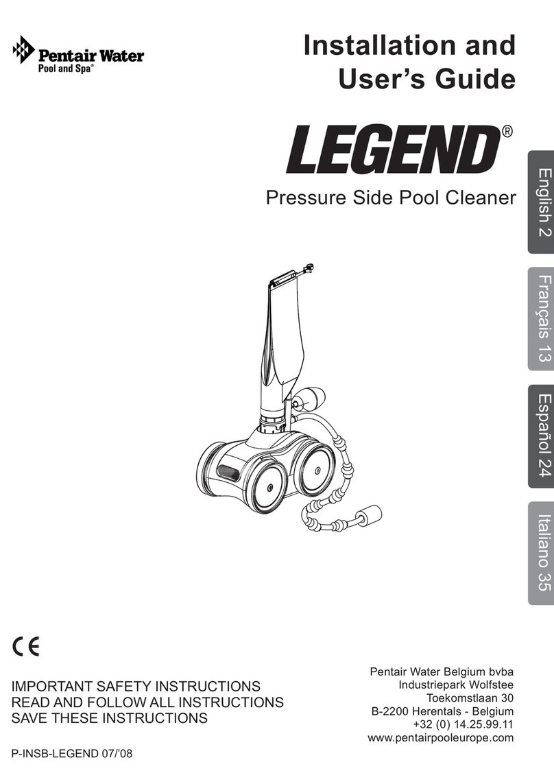 Pentair Pool Products LEGEND Installation and user guide Pentair Pool Products LEGEND Installation and user guide