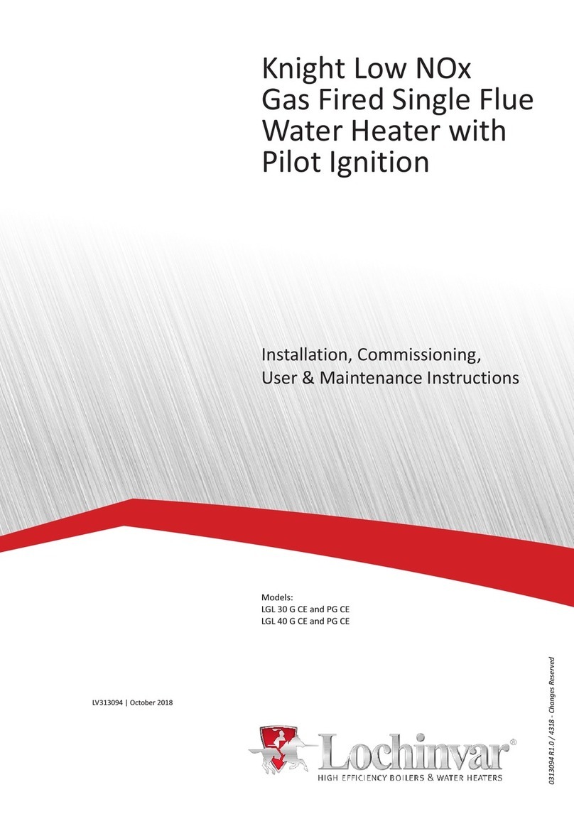 Lochinvar LGL 30 G CE and PG CE Installation, commissioning, user & maintenance instructions