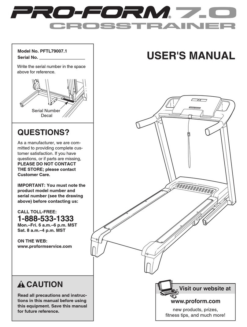 ICON PRO-FORM 7.0 CROSSTRAINER User manual