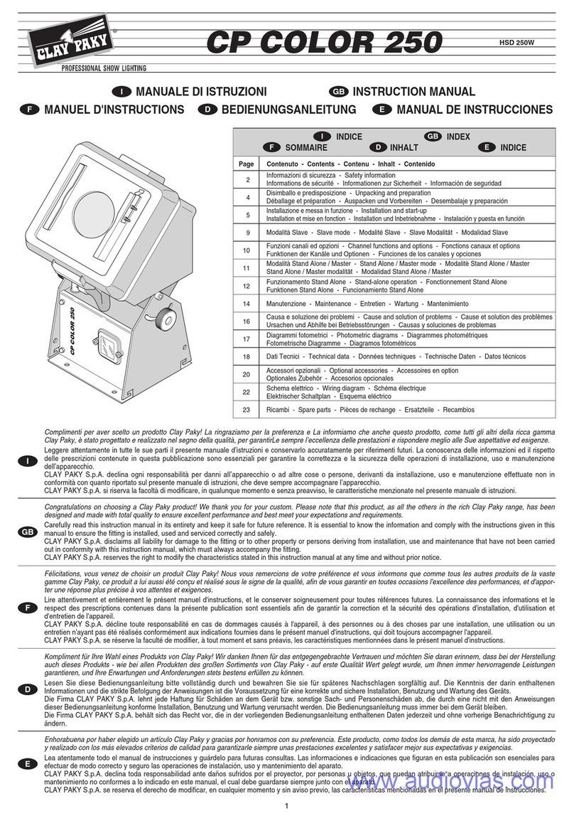Claypaky CP COLOR 250 User manual