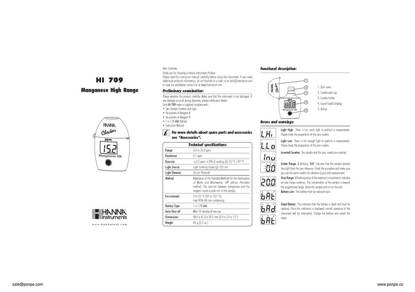 Hanna Instruments HI 709 instructions