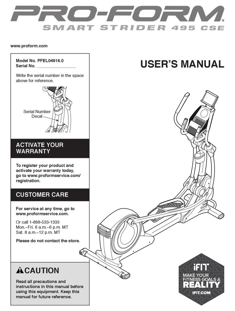 ICON PRO-FORM SMART STRIDER 495 CSE User manual