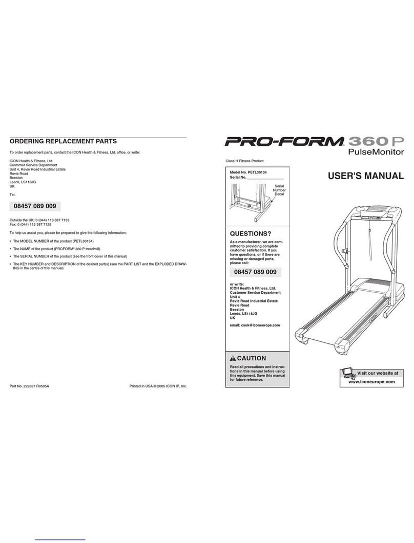 Pro-Form 360P PulseMonitor User manual