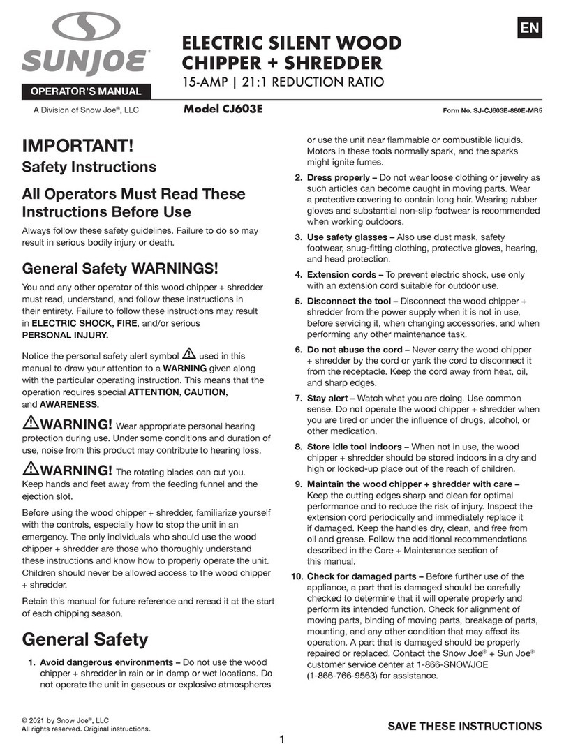 sunjoe CJ603E User manual