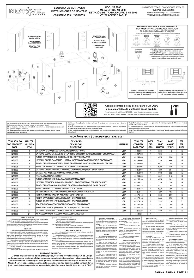 Notável Móveis NT 2005 Assembly instructions