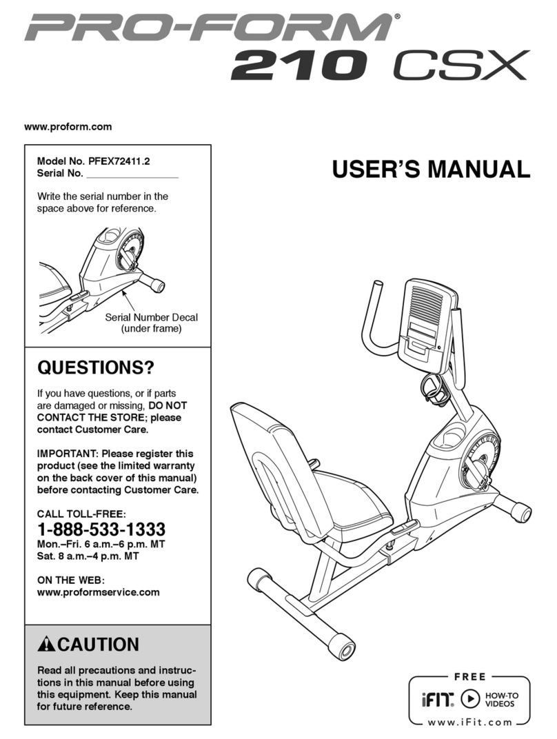 ICON IP Pro-Form 210 CSX user manual