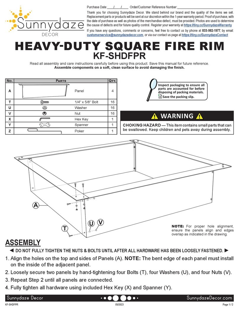 Sunnydaze Decor KF-SHDFPR Assembly instructions Sunnydaze Decor KF-SHDFPR Assembly instructions