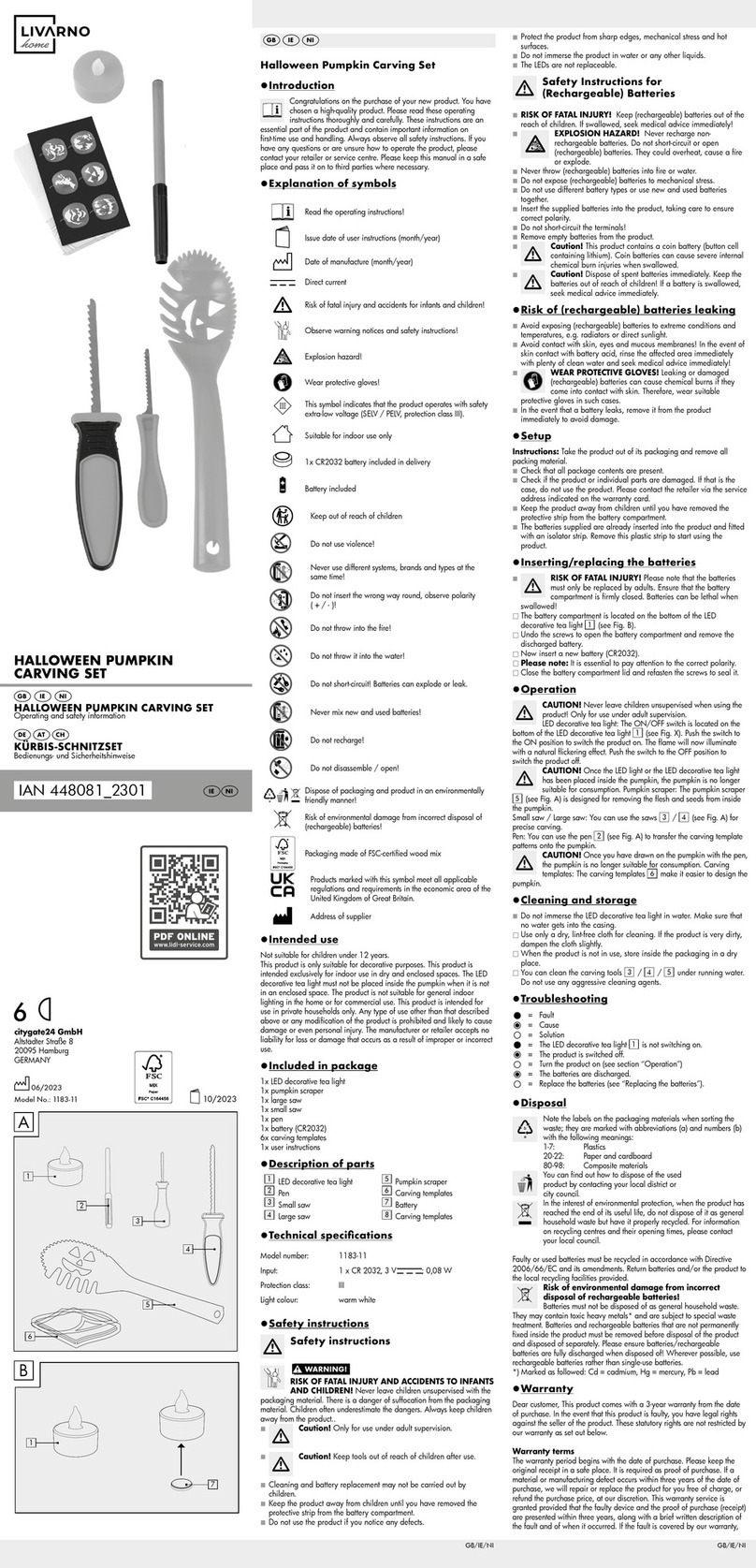 LIVARNO home 448081 2301 manual