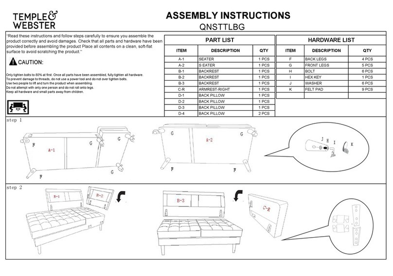 TEMPLE & WEBSTER QNSTTLBG Assembly instructions TEMPLE & WEBSTER QNSTTLBG Assembly instructions