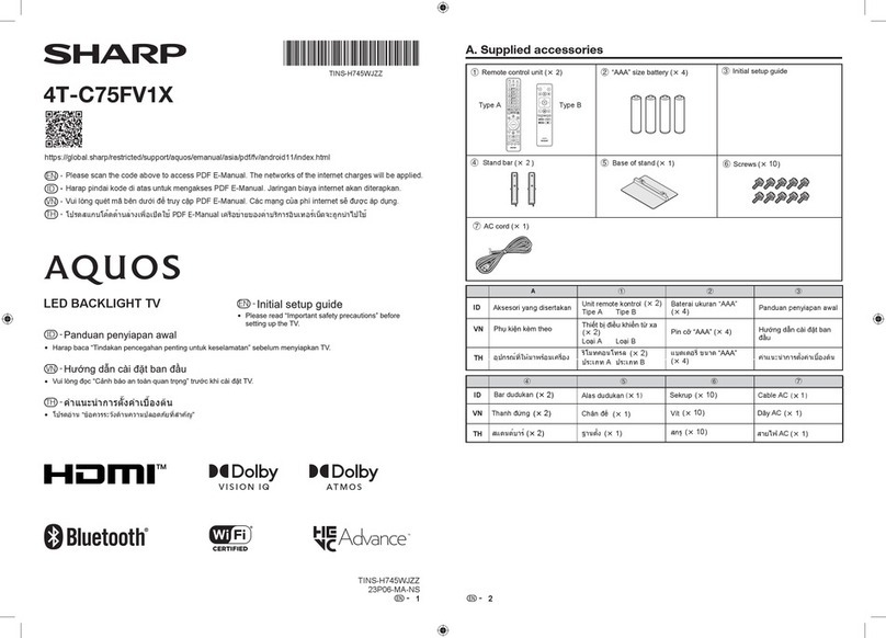 Sharp AQUOS 4T-C75FV1X User manual