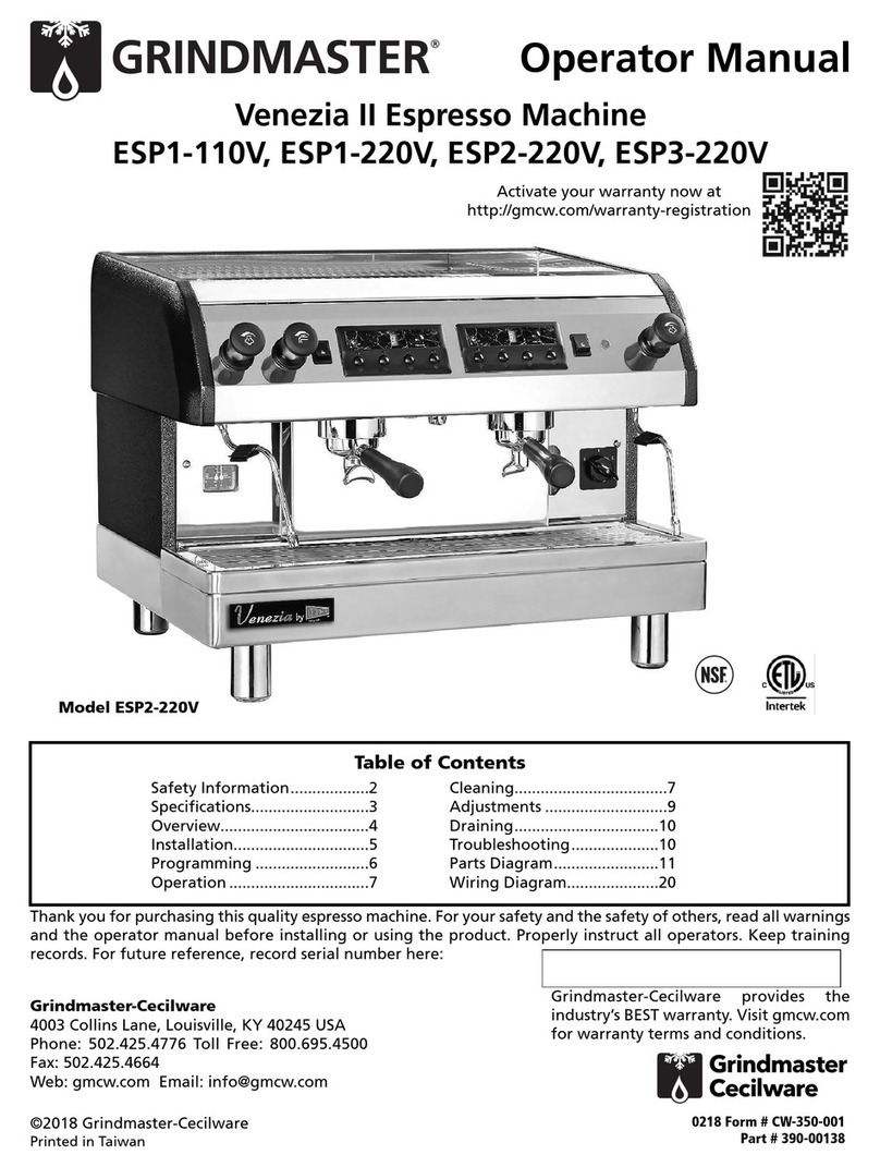 Grindmaster Venezia II User manual