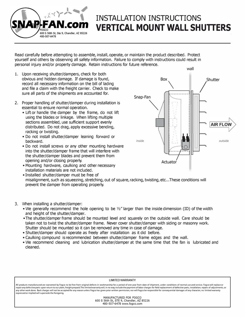 Fogco SNAP-FAN SF.P12BLDC24 installation instructions