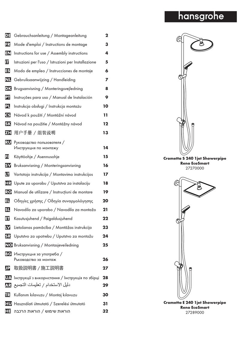 Hans Grohe Crometta S 240 1jet Showerpipe Reno EcoSmart... Manual