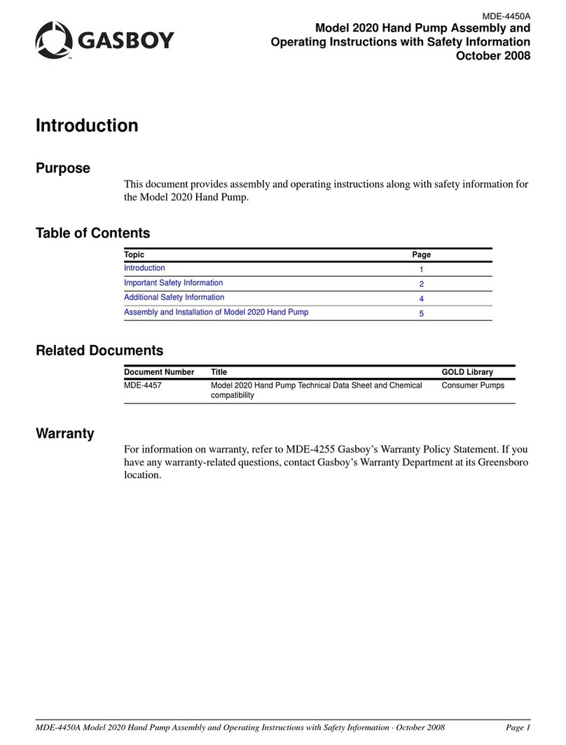 Gasboy 2020 Assembly and operating instructions
