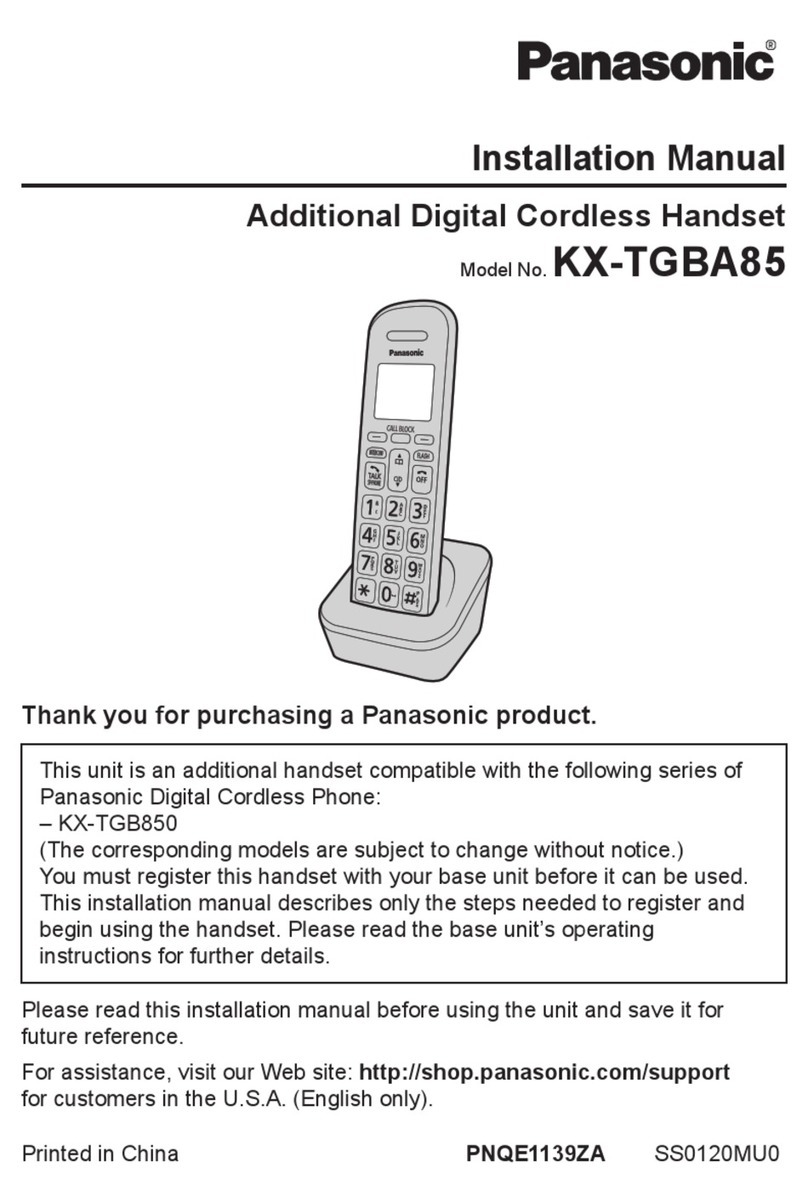 Panasonic KX-TGBA85 installation manual