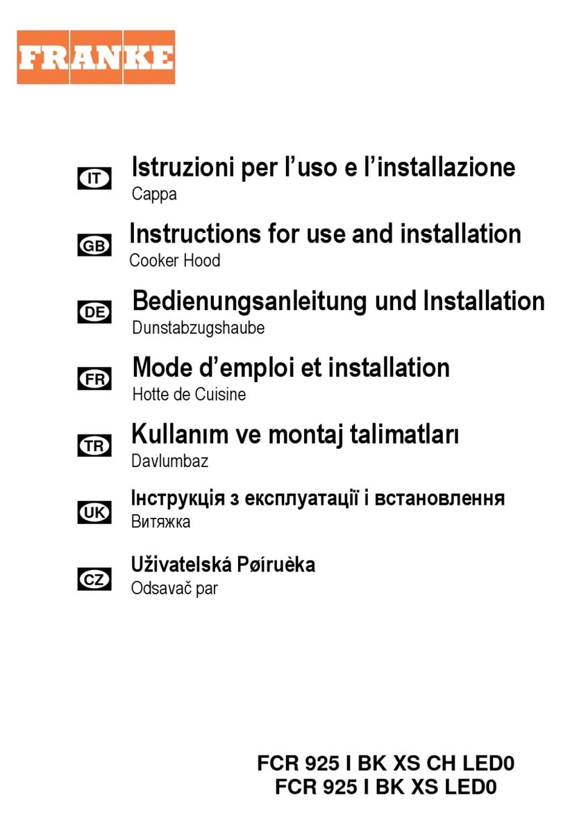 Franke FCR 925 I BK XS LED0 Operation manual Franke FCR 925 I BK XS LED0 Operation manual