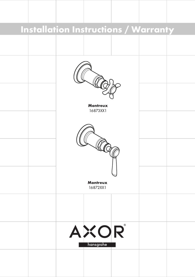 Hans Grohe AXOR Montreux 16873 1 Series Installation instructions / warranty Hans Grohe AXOR Montreux 16873 1 Series Installation instructions / warranty