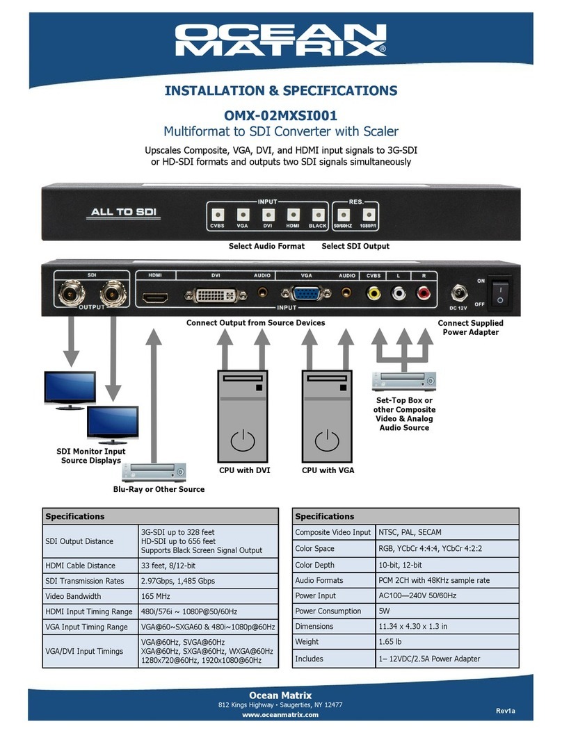 Ocean Matrix OMX-02MXSI001 INSTALLATION & SPECIFICATIONS
