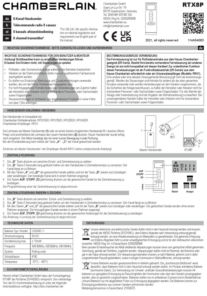 Chamberlain RTX8P-10 manual