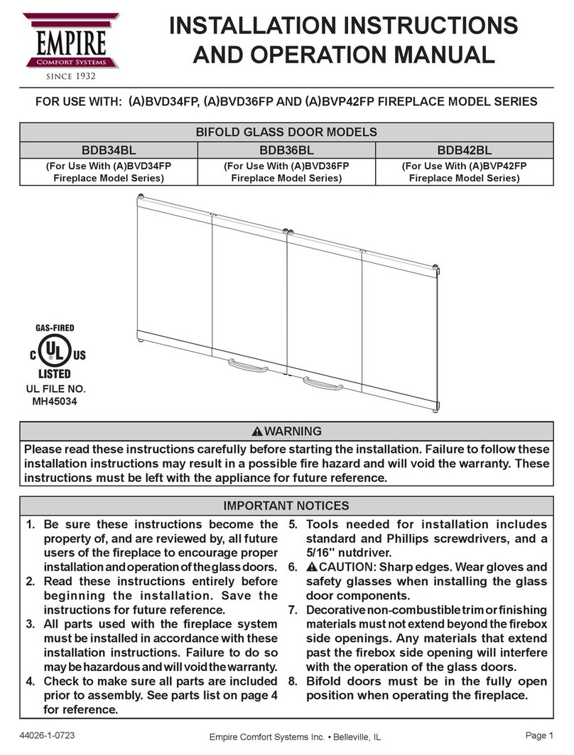 Empire Comfort Systems BDB34BL Installation instructions and operation manual
