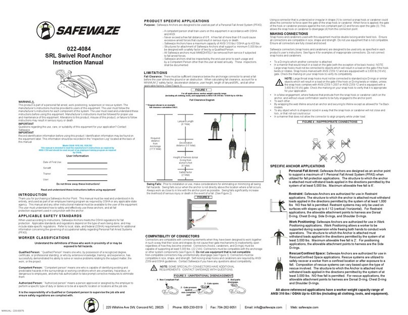 SafeWaze 022-4084 instruction manual