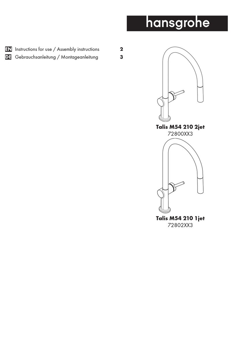 Hans Grohe Talis M54 210 2jet 72800 3 Series Manual Hans Grohe Talis M54 210 2jet 72800 3 Series Manual