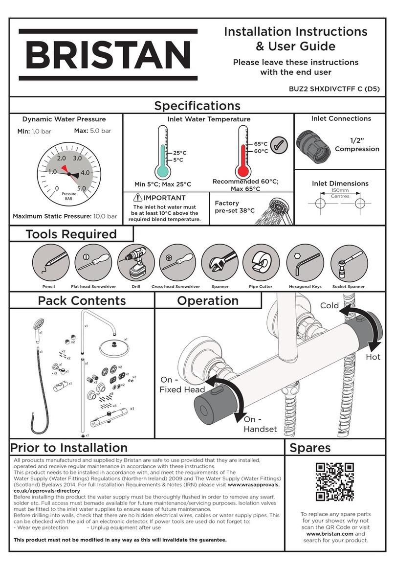 Bristan WMNT12 Mounting instructions