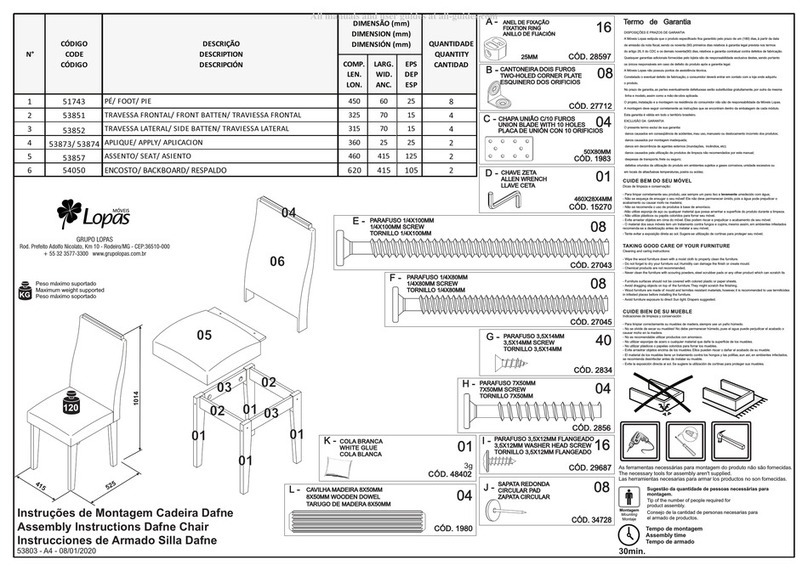 Lopas Dafne Assembly instructions Lopas Dafne Assembly instructions