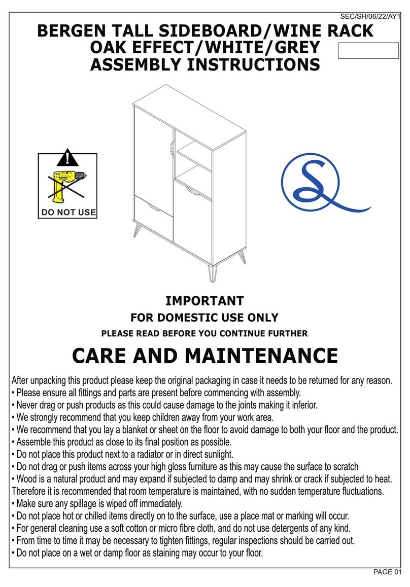Seconique BERGEN TALL SIDEBOARD User manual