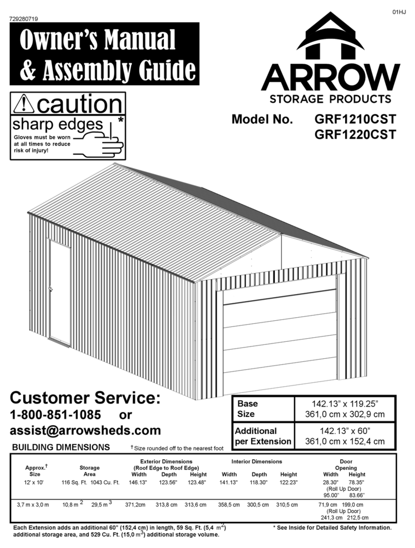 Arrow Storage Products GRF1210CST Instructions for use Arrow Storage Products GRF1210CST Instructions for use