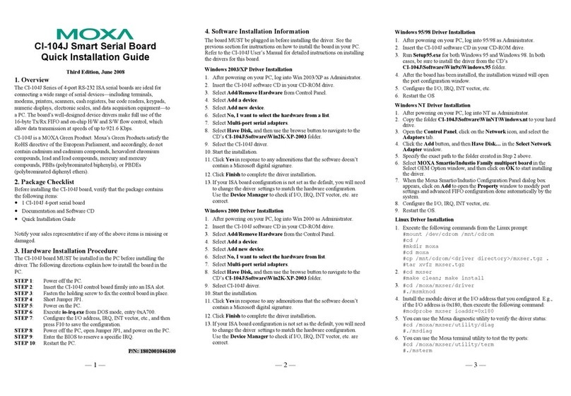Moxa Technologies CI-104J User manual