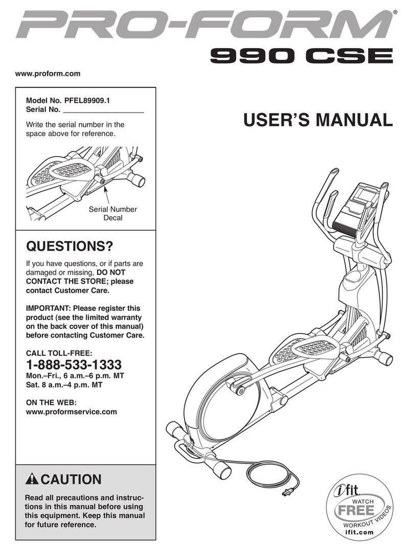 ICON PRO-FORM 990 CSE user manual