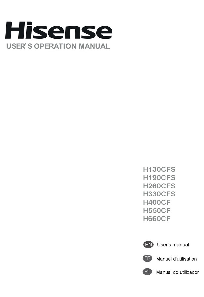 Hisense H130CFS Mounting instructions