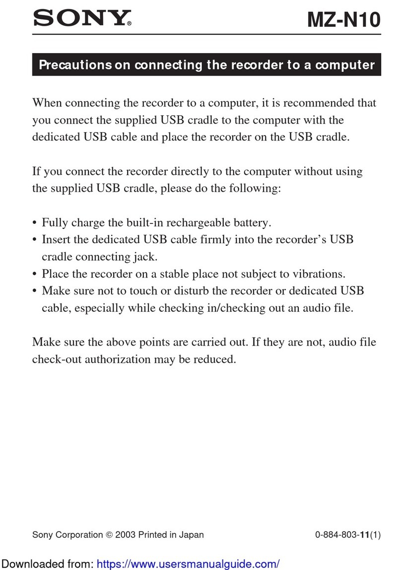 Sony MZ-N10 User manual Sony MZ-N10 User manual