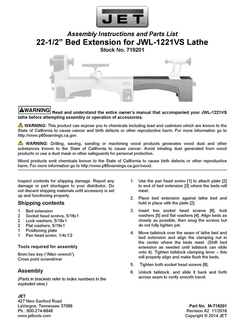 Jet 719201 Assembly instructions and parts list