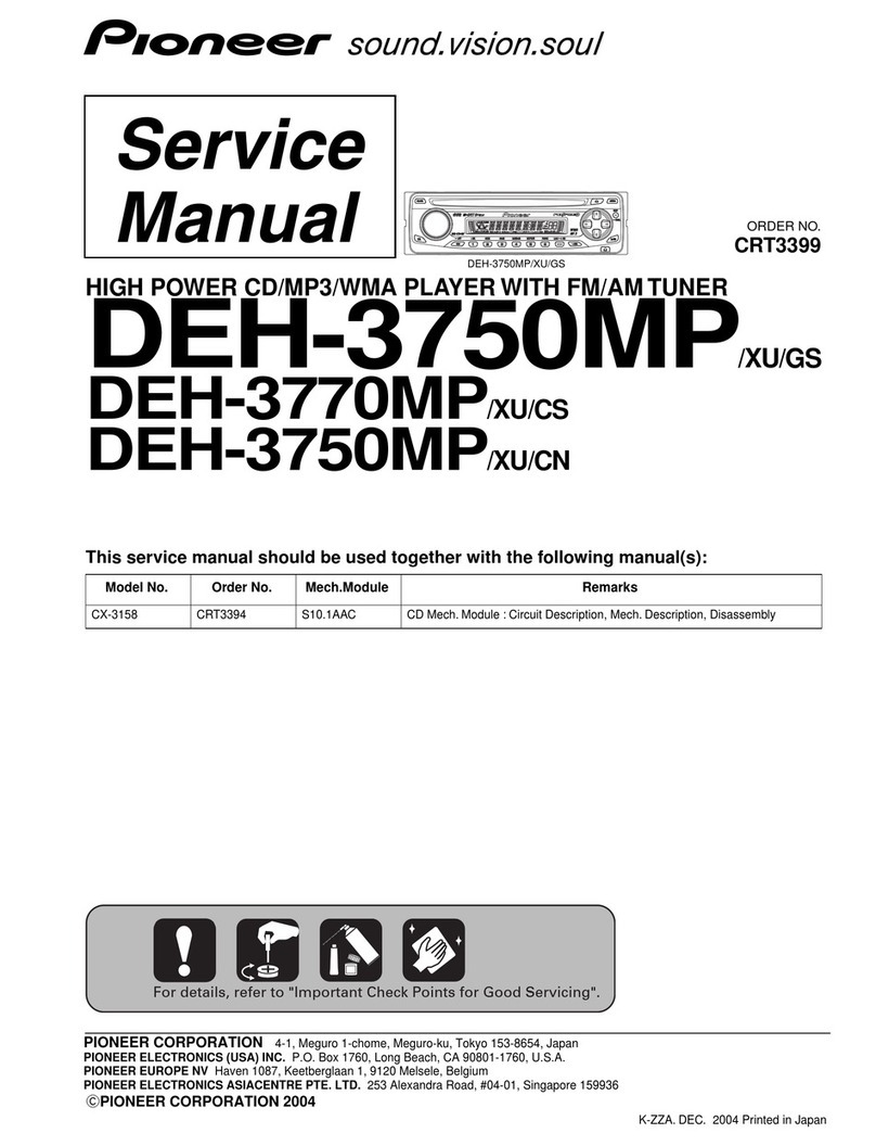 Pioneer DEH-3750MP/XU/GS User manual