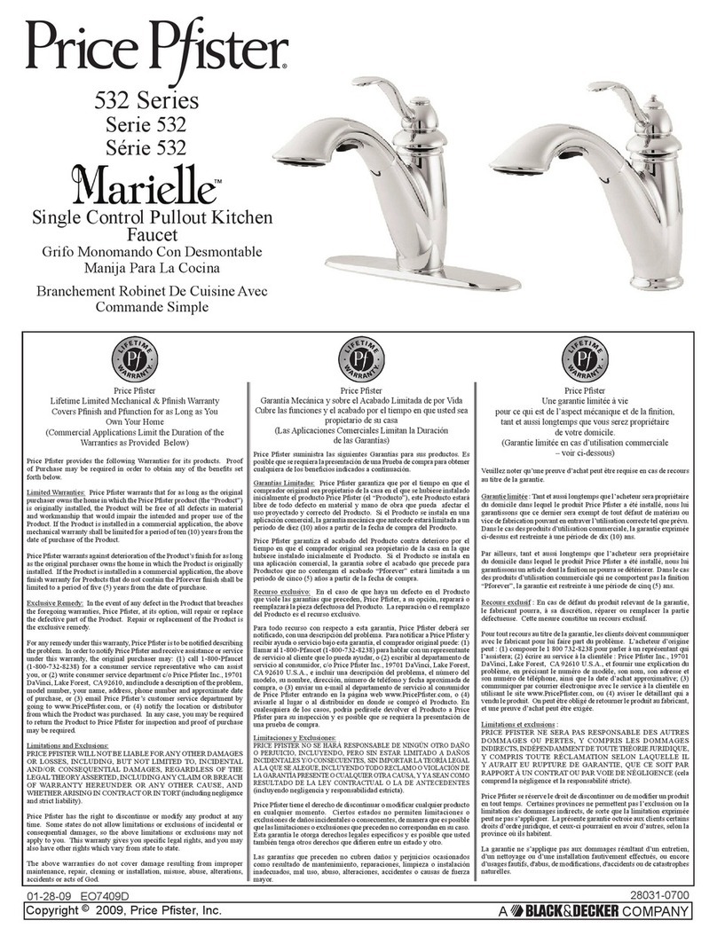 Black & Decker Price Pfister Marielle 532 Series User manual