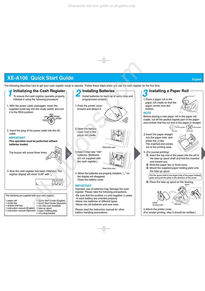 Sharp XE-A106 quick start guide