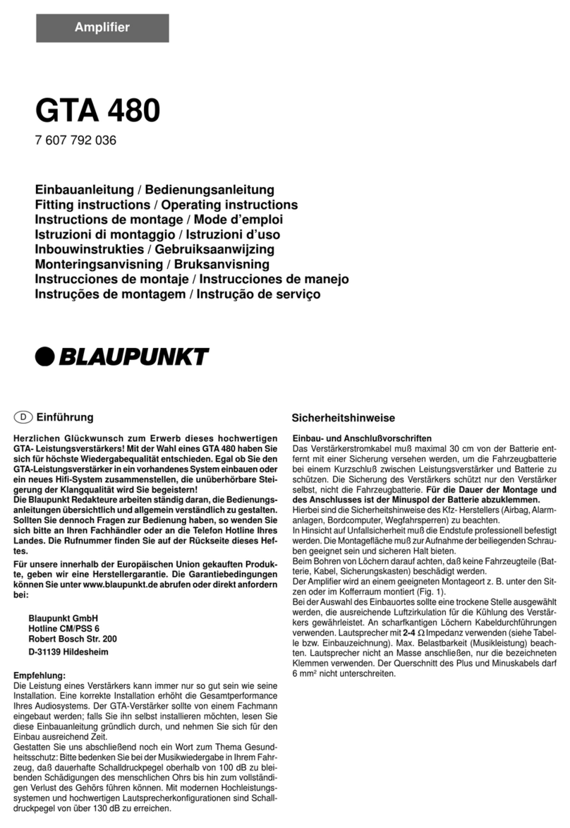 Blaupunkt 7 607 792 036 Fitting instructions / operating instructions