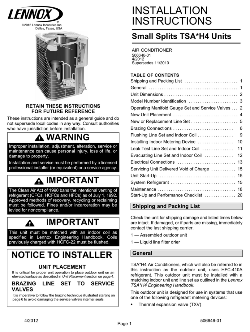 Lennox TSA042H4N4 User manual