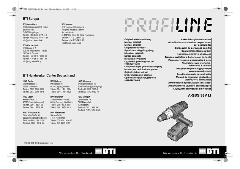 BTI Profiline A-SBS 36V LI User manual