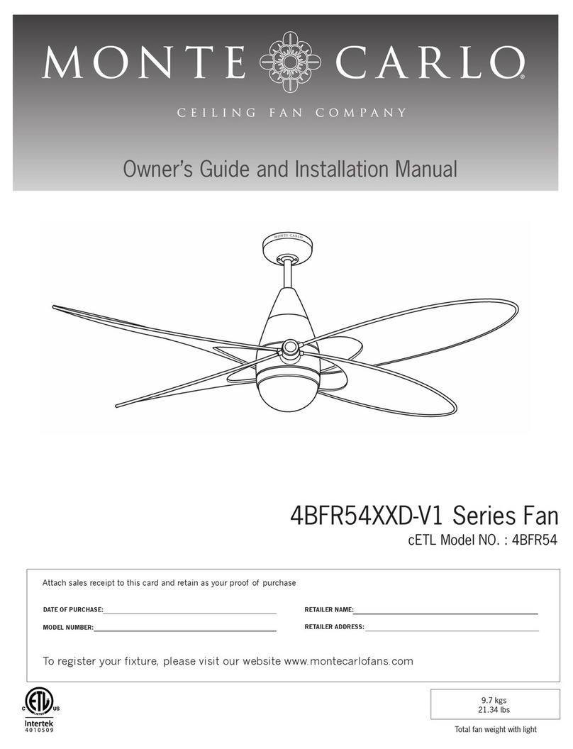 Monte Carlo Fan Company 4BFR54 D-V1 Series Instruction manual