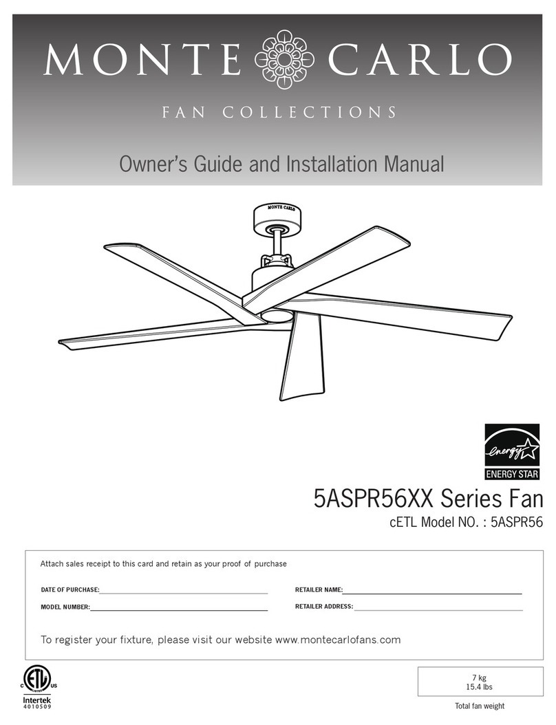 Monte Carlo Fan Company 5ASPR56 Series Instruction manual Monte Carlo Fan Company 5ASPR56 Series Instruction manual