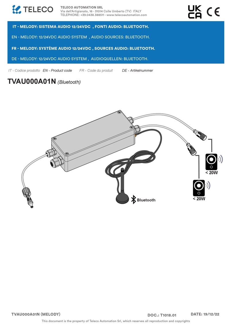 Teleco TVAU000A01N quick start guide