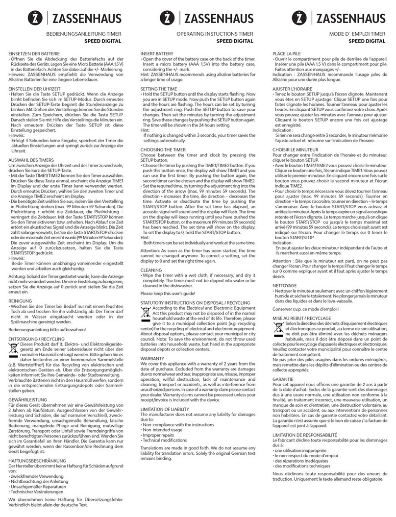 zassenhaus SPEED DIGITAL User manual