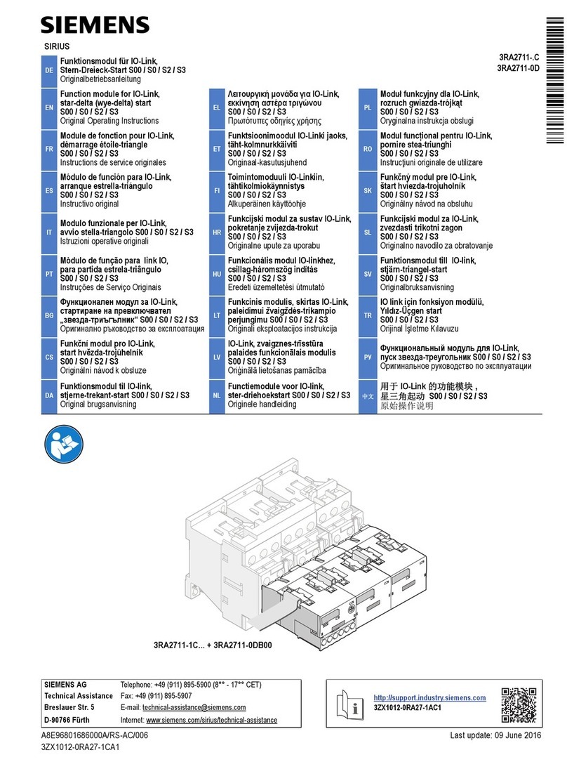 Siemens SIRIUS 3RA2711 C Series User manual
