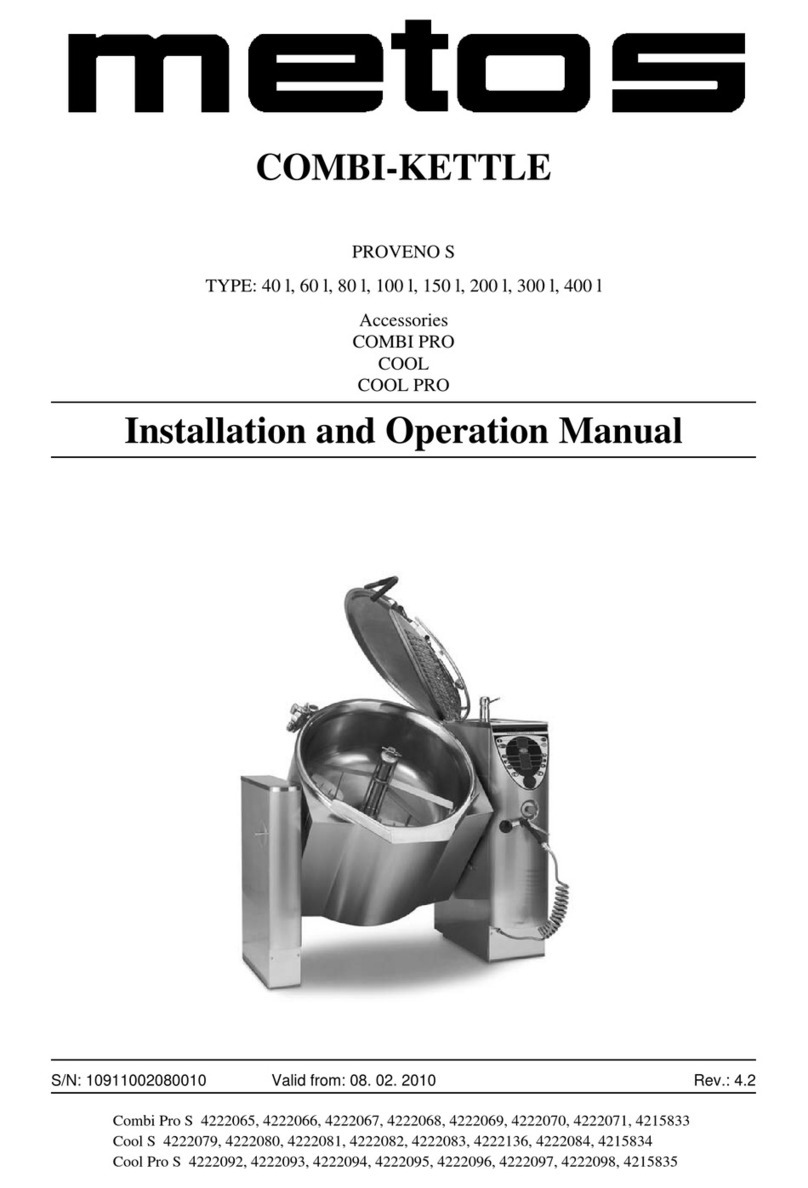 Metos PROVENO S 40 l Installation and operation manual