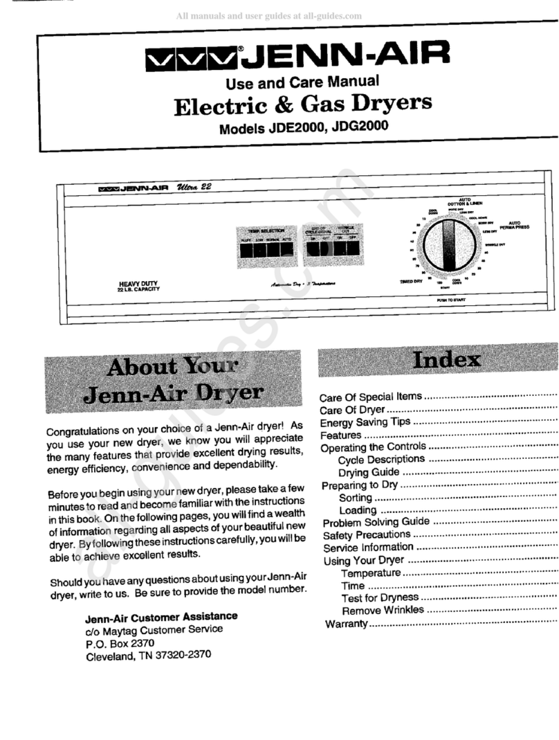 Jenn-Air JDGE2000 use and care manual